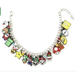 Super Mario Charm Bracelet Nintendo Characters Luigi Peach Yoshi Bowser Jewelry